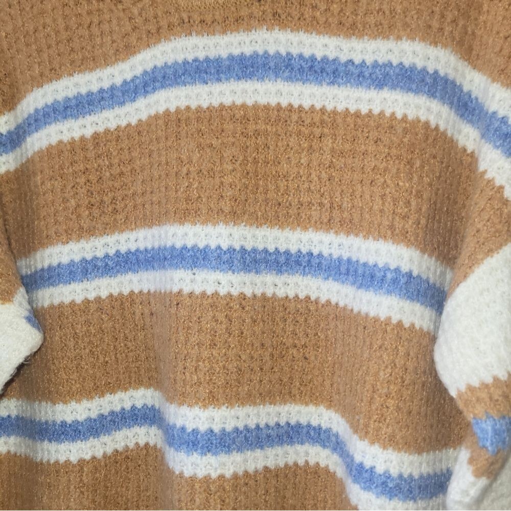 American Eagle Stripe Oversized Knit Crewneck Sweater Xsmall - Picture 3 of 5